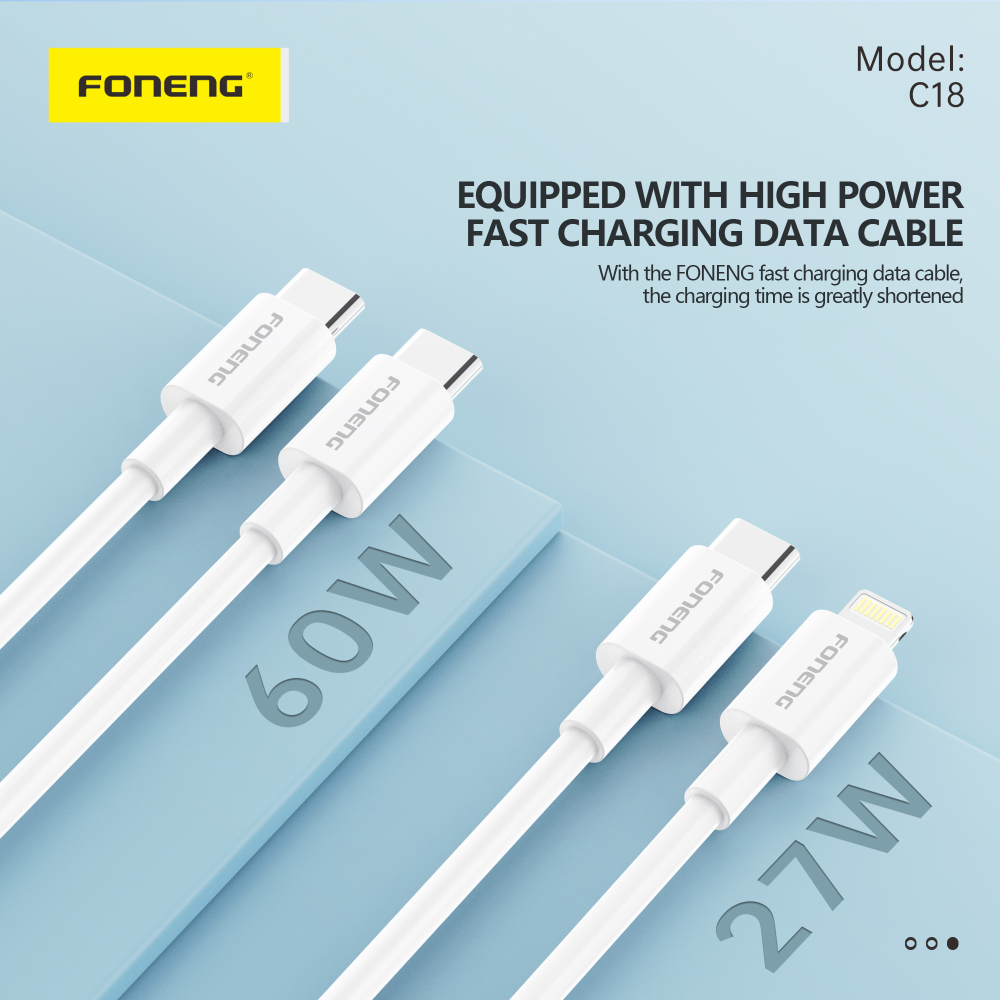 Автомобильное зарядное устройство FONENG aluminum C18 Dual-Port 48W Digital Display Type-C to Type-C