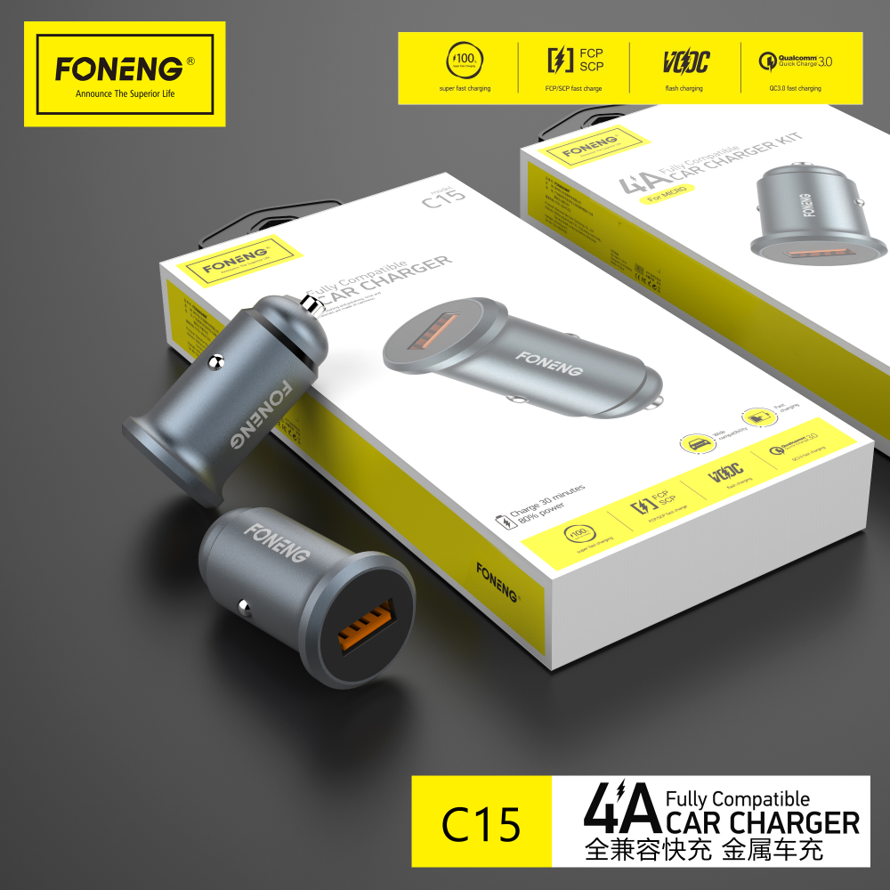 Автомобильное зараядное устройство в прикуриватель Foneng C15 USB-A Car Charger 20W