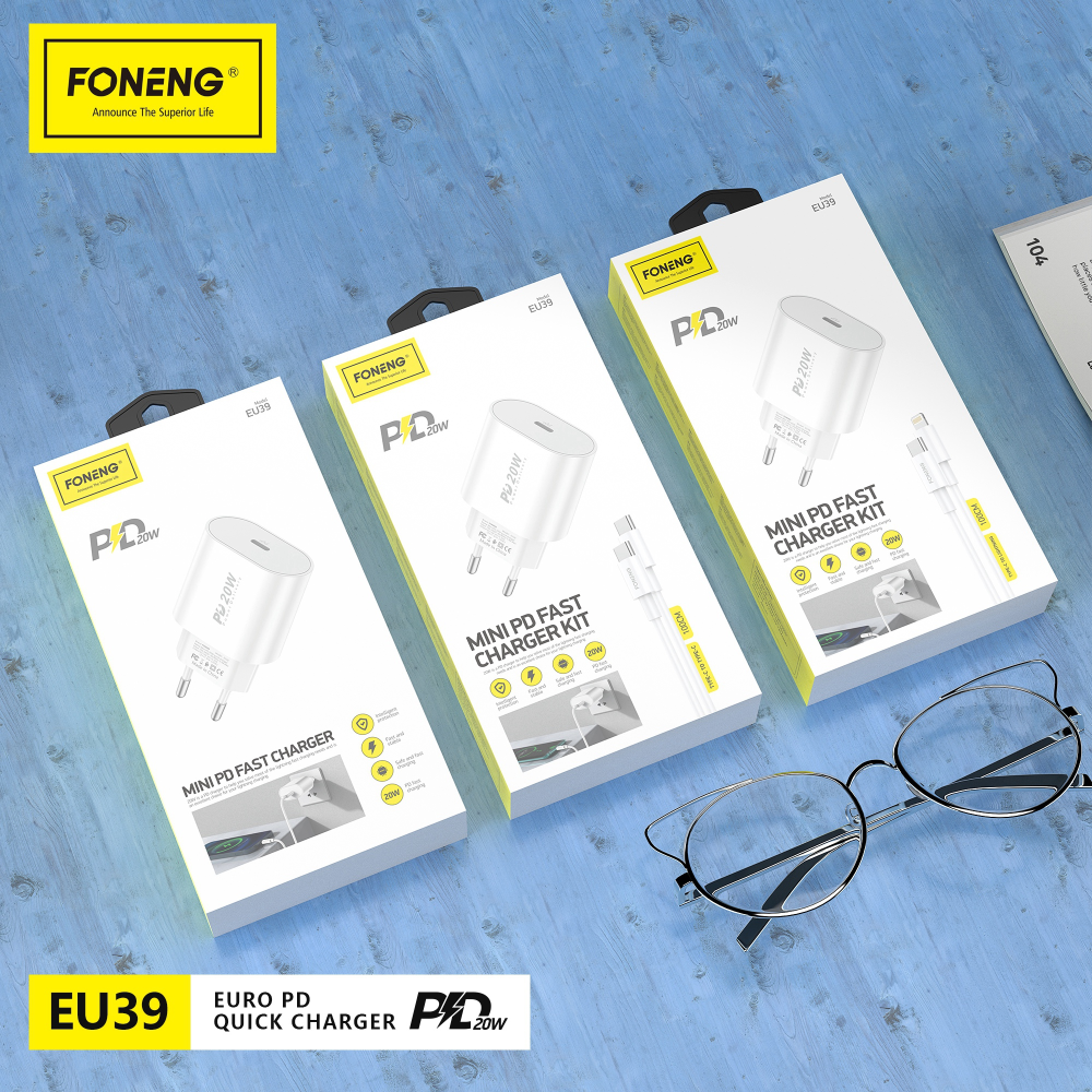 Зарядный адаптер питания FONENG EU39 GaN PD 20W quick USB Type-c