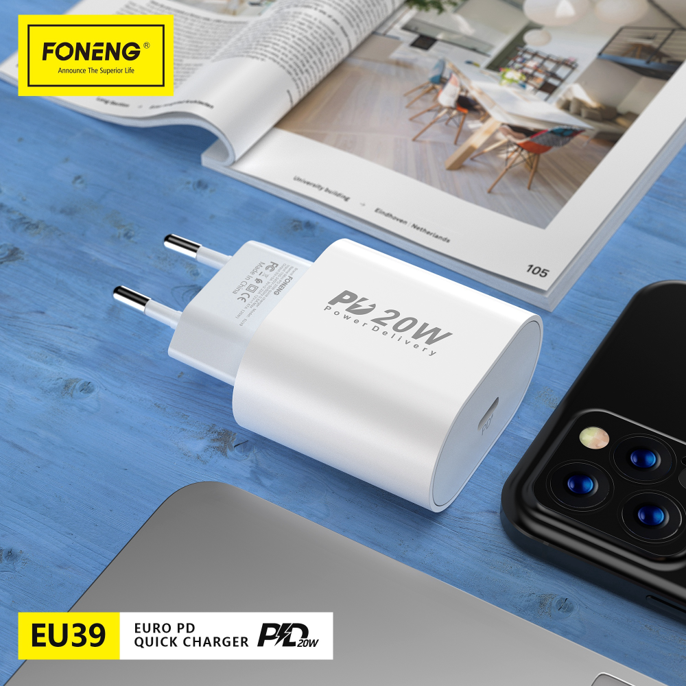 Зарядный адаптер питания FONENG EU39 GaN PD 20W quick USB Type-c