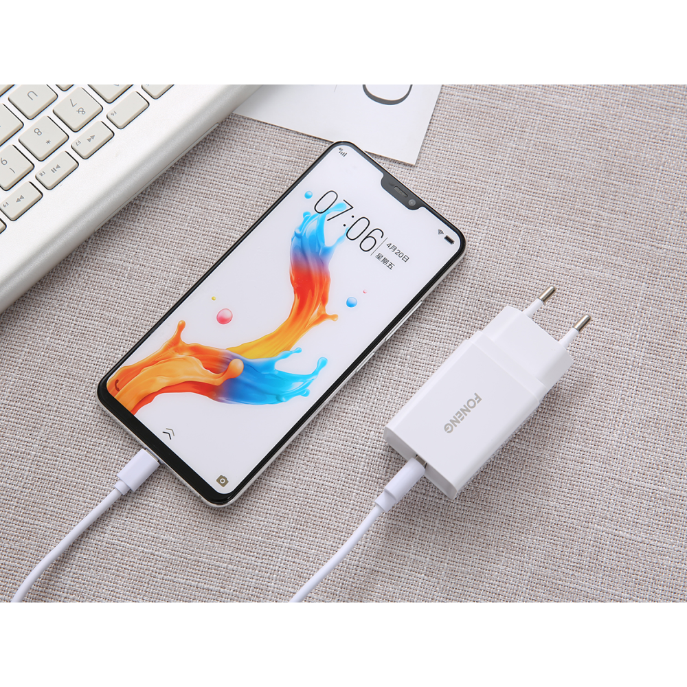 Сетевое Зарядное Устройство Foneng K300 USB-A Charger (3A) 18W QC3.0