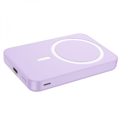 Power Bank Hoco J109 PD20W Easy Wireless Fast Charging 5000mAh Magsafe для Apple iPhone 12/15 Pro Max Фиолетовый