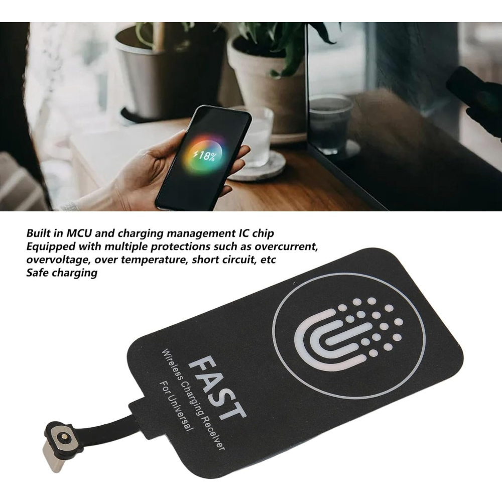 Приемник беспроводной зарядки Qinetiq Fast Wireless Receiver 10W type C с магнитным коннектором и кабелем