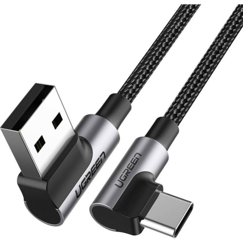 Кабель UGREEN US284 Right Angle USB-A to USB-C Cable 1m (Space Gray) (UGR-50941)
