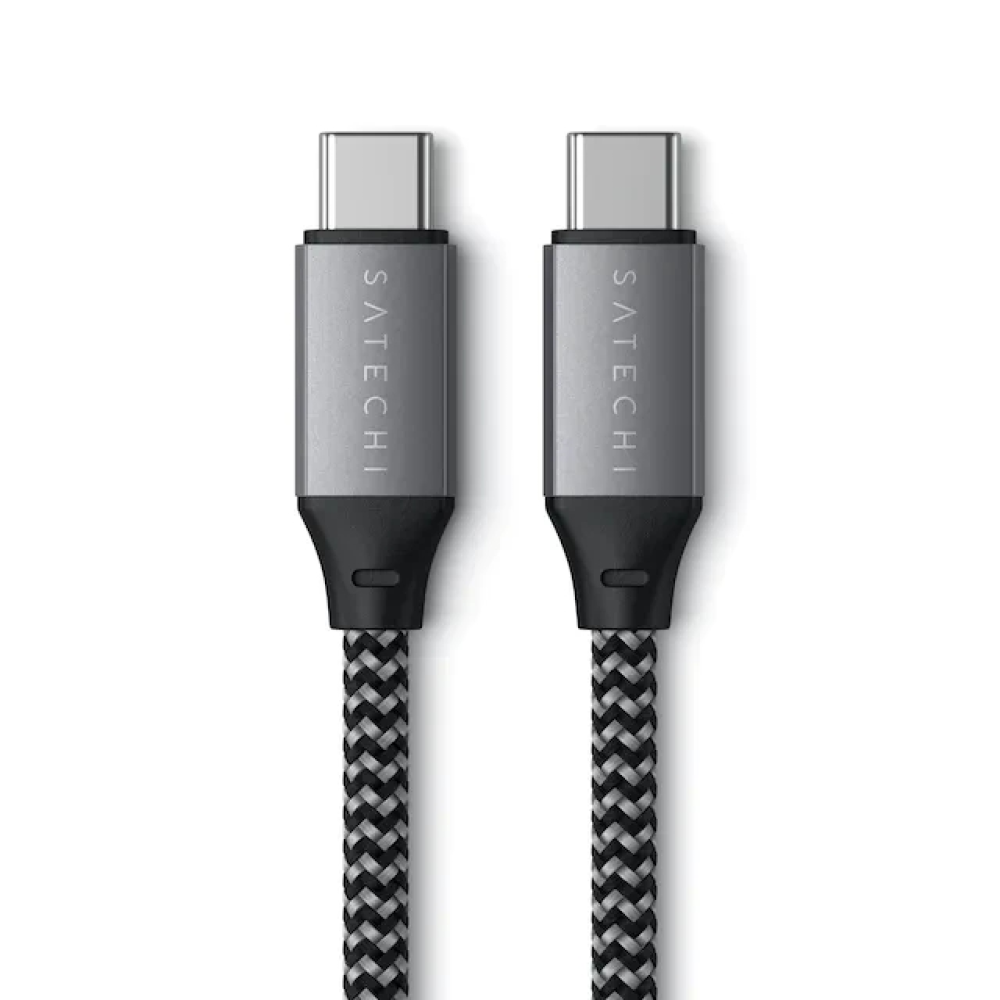 Кабель для синхронизации данных 25 см Satechi USB-C to USB-C Cable 100W Space Gray ST-TCC10M