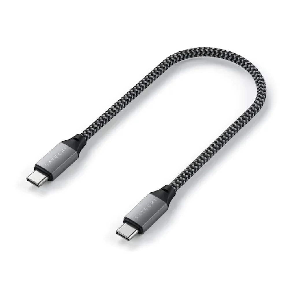 Кабель для синхронизации данных 25 см Satechi USB-C to USB-C Cable 100W Space Gray ST-TCC10M