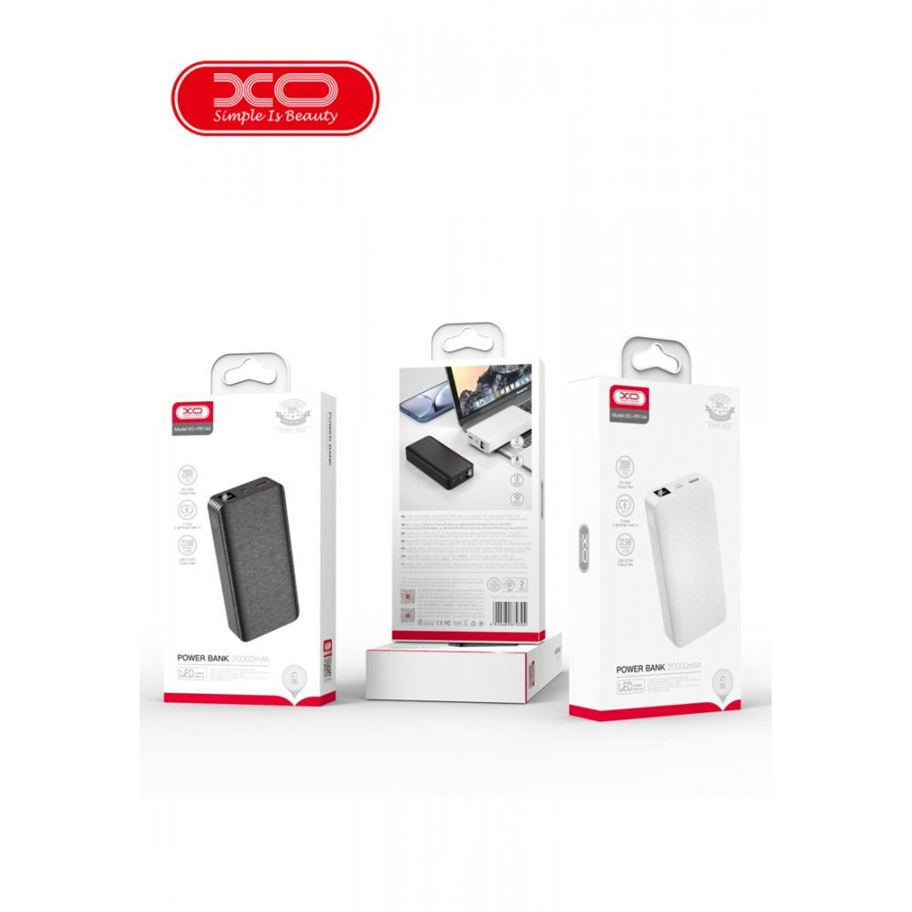 Повербанк XO PR144 20000mAh PD20W+QC 22.5W Fast Charging Powerbank