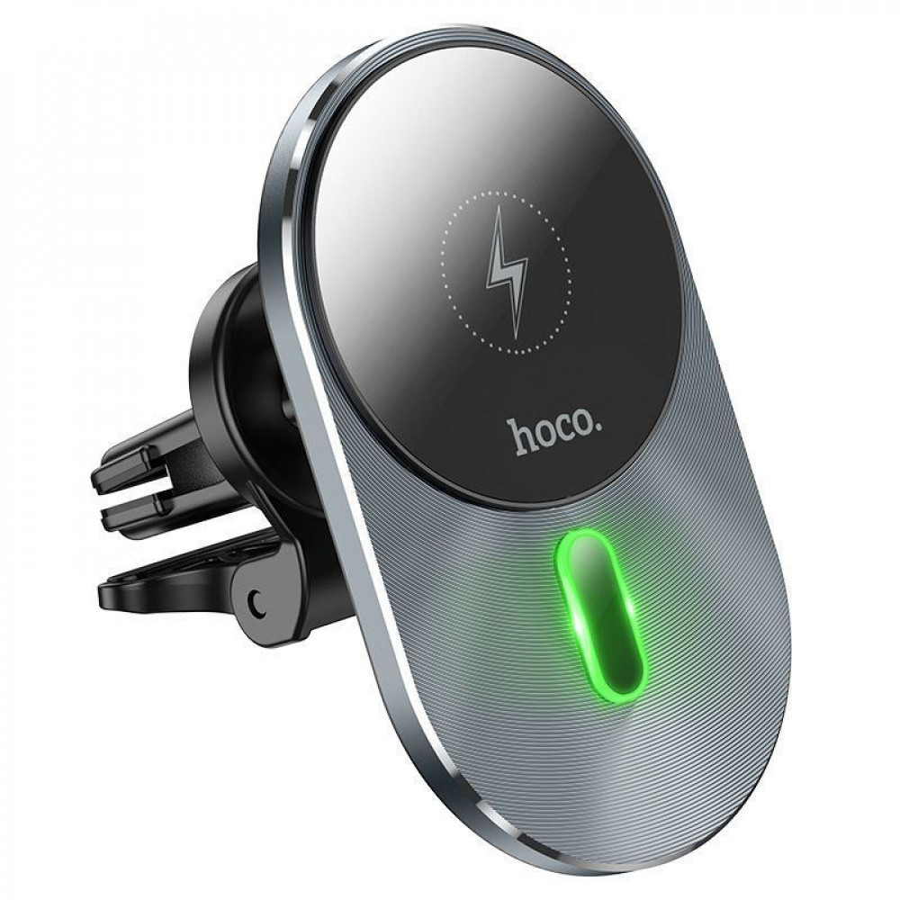Держатель в машину с беспроводной зарядкой Hoco CA91 Magic Magnetic gray