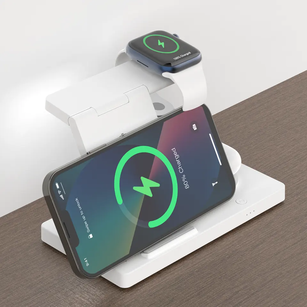 Док-станция беспроводной зарядки 3 в 1 Т258 15W для смартфона Самсунг, Galaxy Watch 3-5, Galaxy Buds