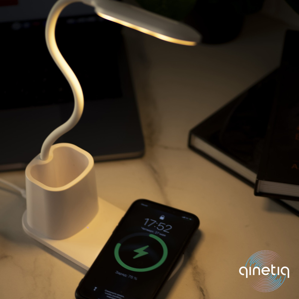 Настольный LED светильник с пеналом и Беспроводной зарядкой 10W LED Desk Lamp Qi LED Desk Lamp HT-12