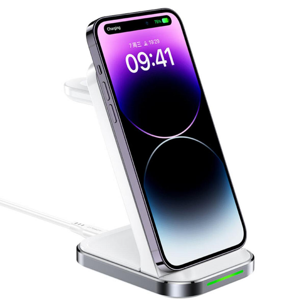 Бездротовий зарядний пристрій ACEFAST E15 desktop 3-in-1 wireless charging stand White