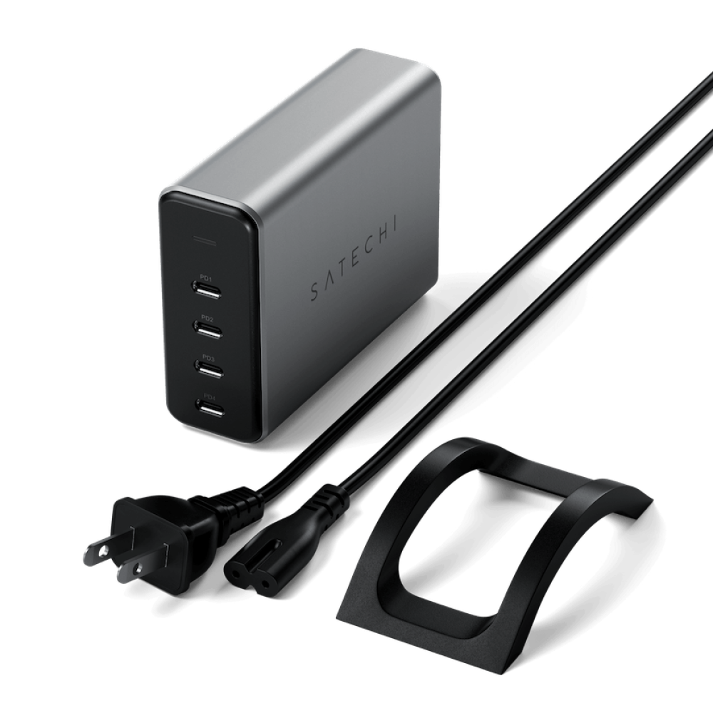 Сетевой адаптер для зарядки Satechi 165W USB-C 4-Port PD GaN Charger Space Gray (ST-UC165GM-EU)