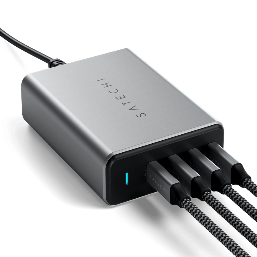 Сетевой адаптер для зарядки Satechi 165W USB-C 4-Port PD GaN Charger Space Gray (ST-UC165GM-EU)