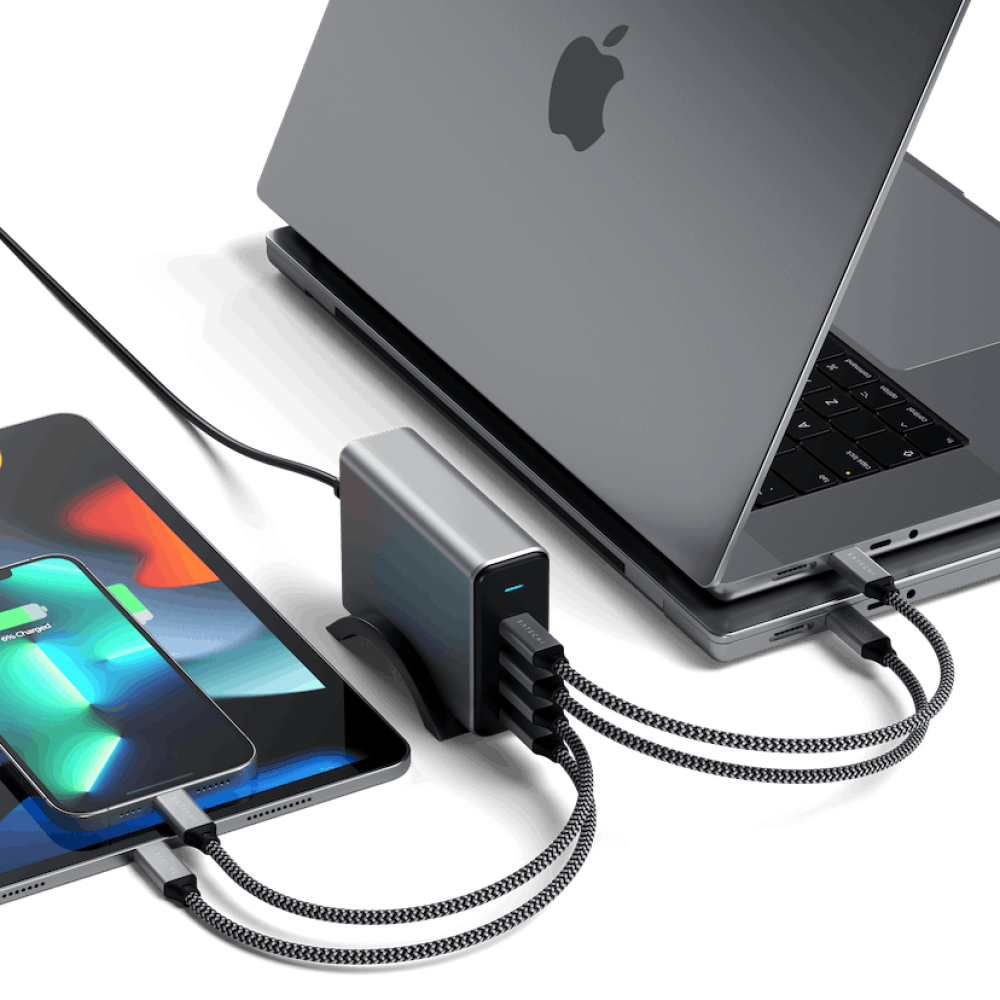 Сетевой адаптер для зарядки Satechi 165W USB-C 4-Port PD GaN Charger Space Gray (ST-UC165GM-EU)