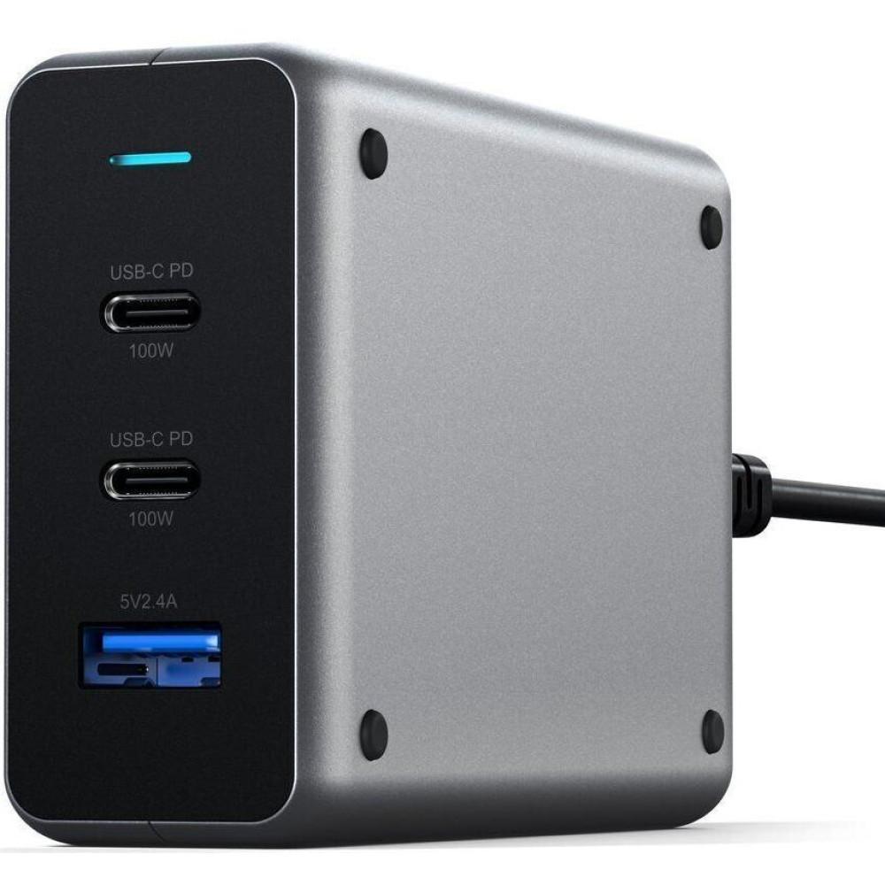 Сетевой адаптер для зарядки Satechi 100W USB-C PD Compact Gan Charger Space Gray (ST-TC100GM-EU)