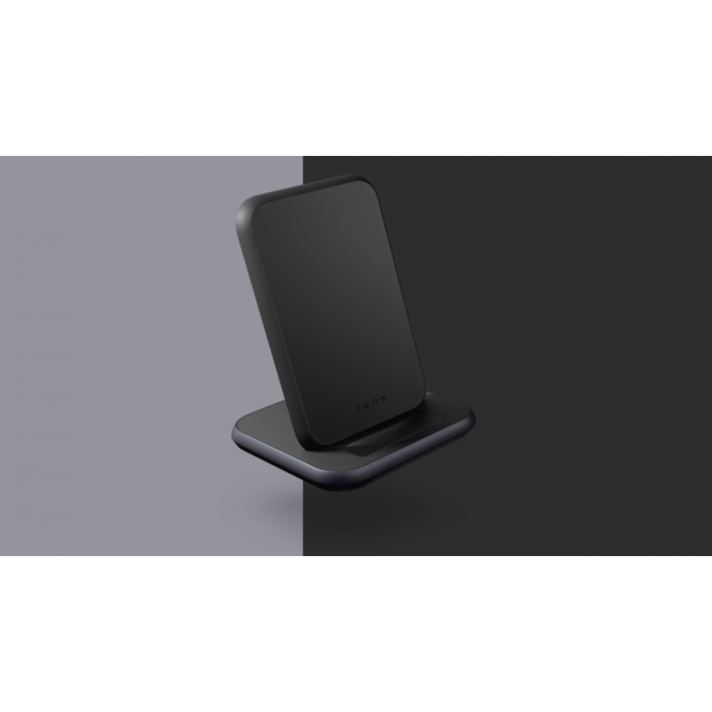 Беспроводная зарядная станция и подставка для смартфонов Apple Zens Stand Aluminium Charger Black 18W USB-C