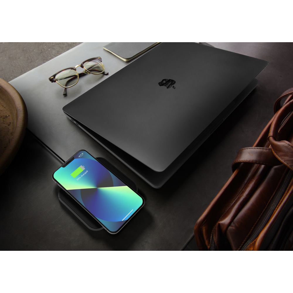 Стационарная беспроводная зарядка для смартфонов Apple Zens Single Aluminium Wireless Charger Black 18W USB-C