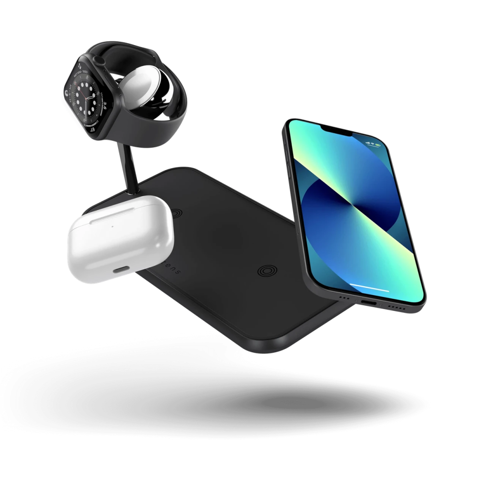 Док-станция беспроводной зарядки 3 в 1 Zens для техники Apple iPhone/iWatch/AirPods Black