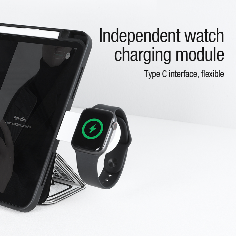 Складная беспроводная док-станция Nillkin MagSafe PowerTrio для Apple iPhone/iWatch 2-8/AirPods (Apple official MFi certification)