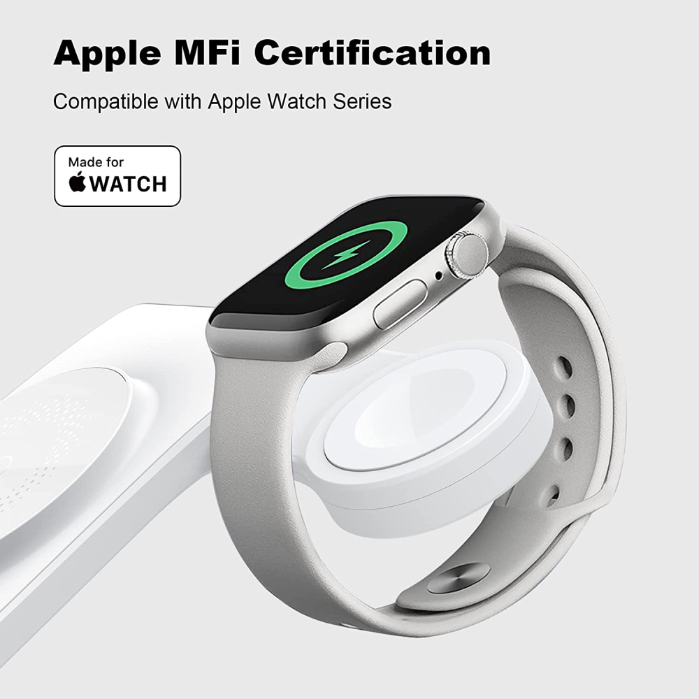 Складная беспроводная док-станция Nillkin MagSafe PowerTrio для Apple iPhone/iWatch 2-8/AirPods (Apple official MFi certification)