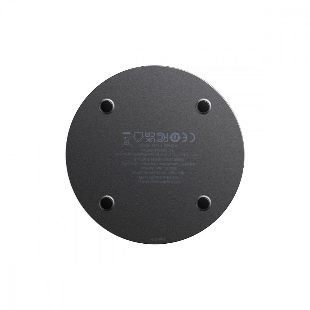Бездротовий ЗП Baseus Simple 2 15W + Кабель Type-C To Type-C 24W (1m) black