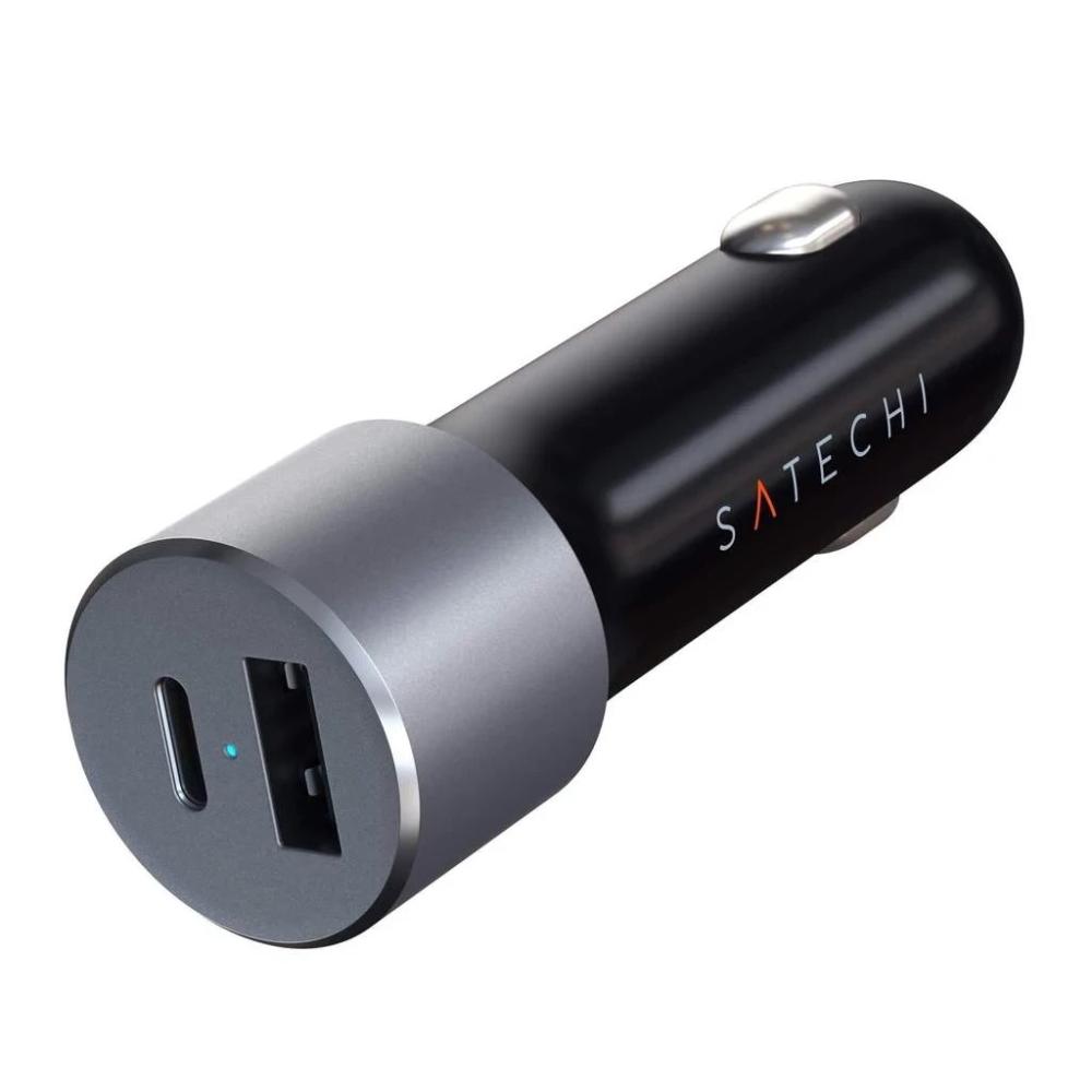 Автомобильная зарядка для телефонов и другой техники Satechi 72W Type-C PD Car Charger Space Gray