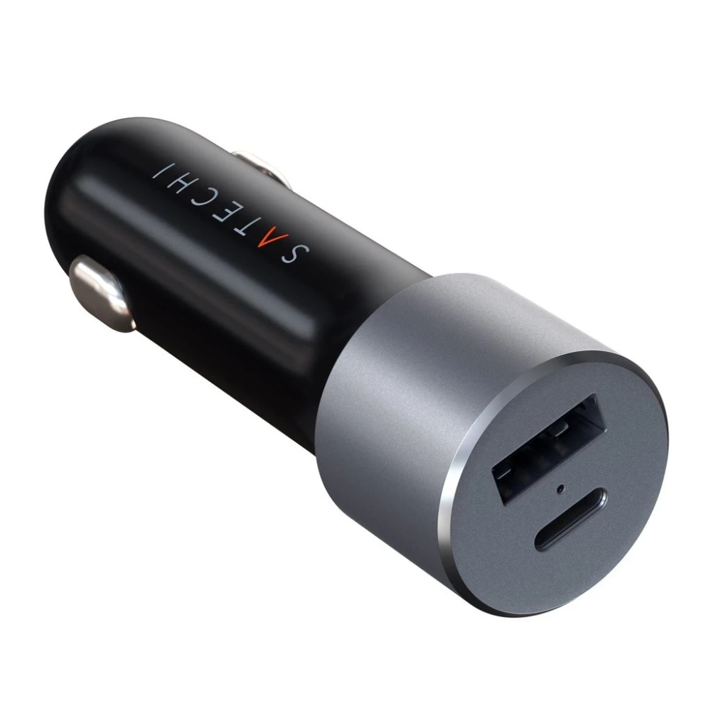 Автомобильная зарядка для телефонов и другой техники Satechi 72W Type-C PD Car Charger Space Gray