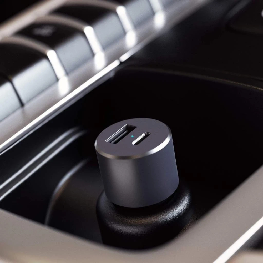 Автомобильная зарядка для телефонов и другой техники Satechi 72W Type-C PD Car Charger Space Gray