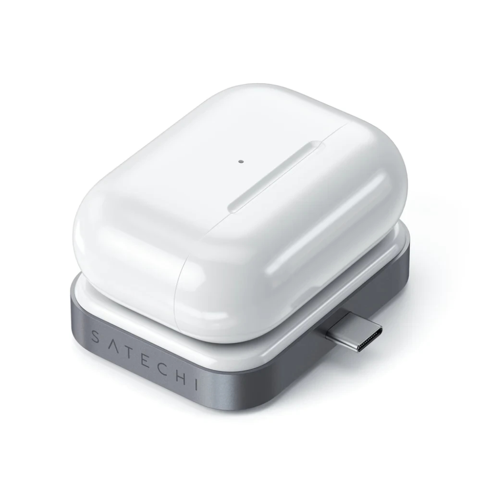 Беспроводная зарядка для Airpods Satechi USB-C Wireless Charging Dock Space Grey for