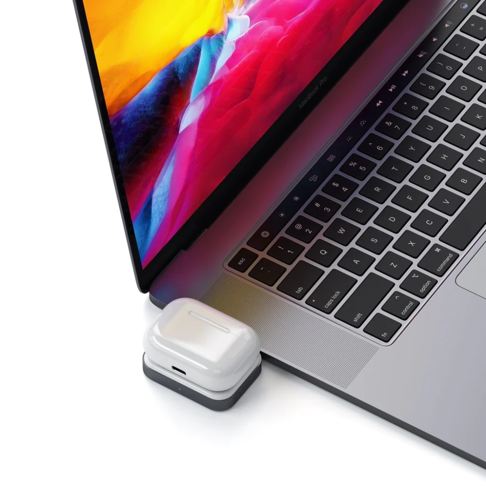 Беспроводная зарядка для Airpods Satechi USB-C Wireless Charging Dock Space Grey for