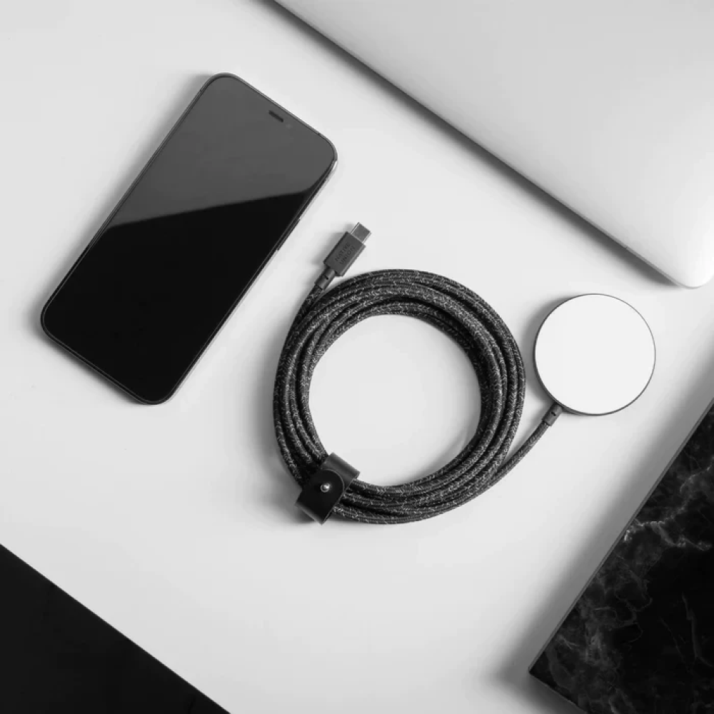 Магнитное беспроводное зарядное устройство для Apple iPhone 12-15 Magsafe Native Union Snap Magnetic Black
