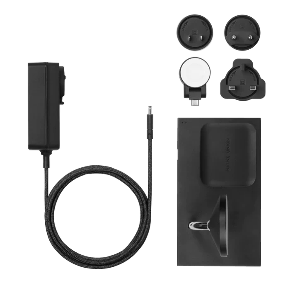 Магнитная беспроводная зарядная док-станция 3в1 Native Union Snap Black для Apple iPhone 12-15/iWatch/AirPods