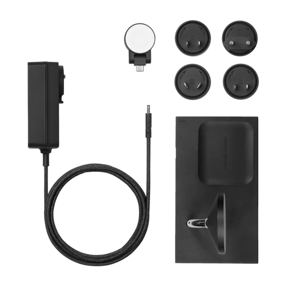 Магнитная беспроводная зарядная док-станция 3в1 Native Union Snap Black для Apple iPhone 12-15/iWatch/AirPods