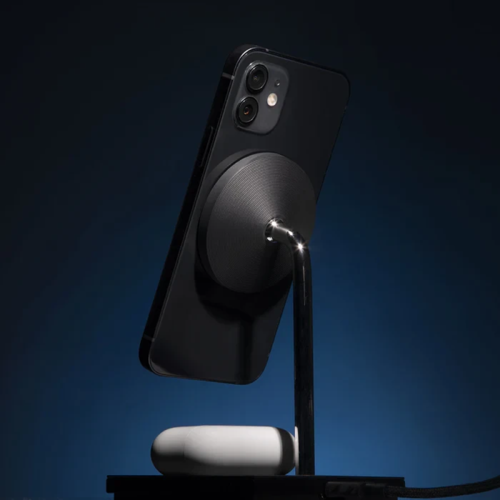 Магнитное беспроводное зарядное устройство Native Union Snap 2-in-1 Black для Apple iPhone 12-15/AirPods
