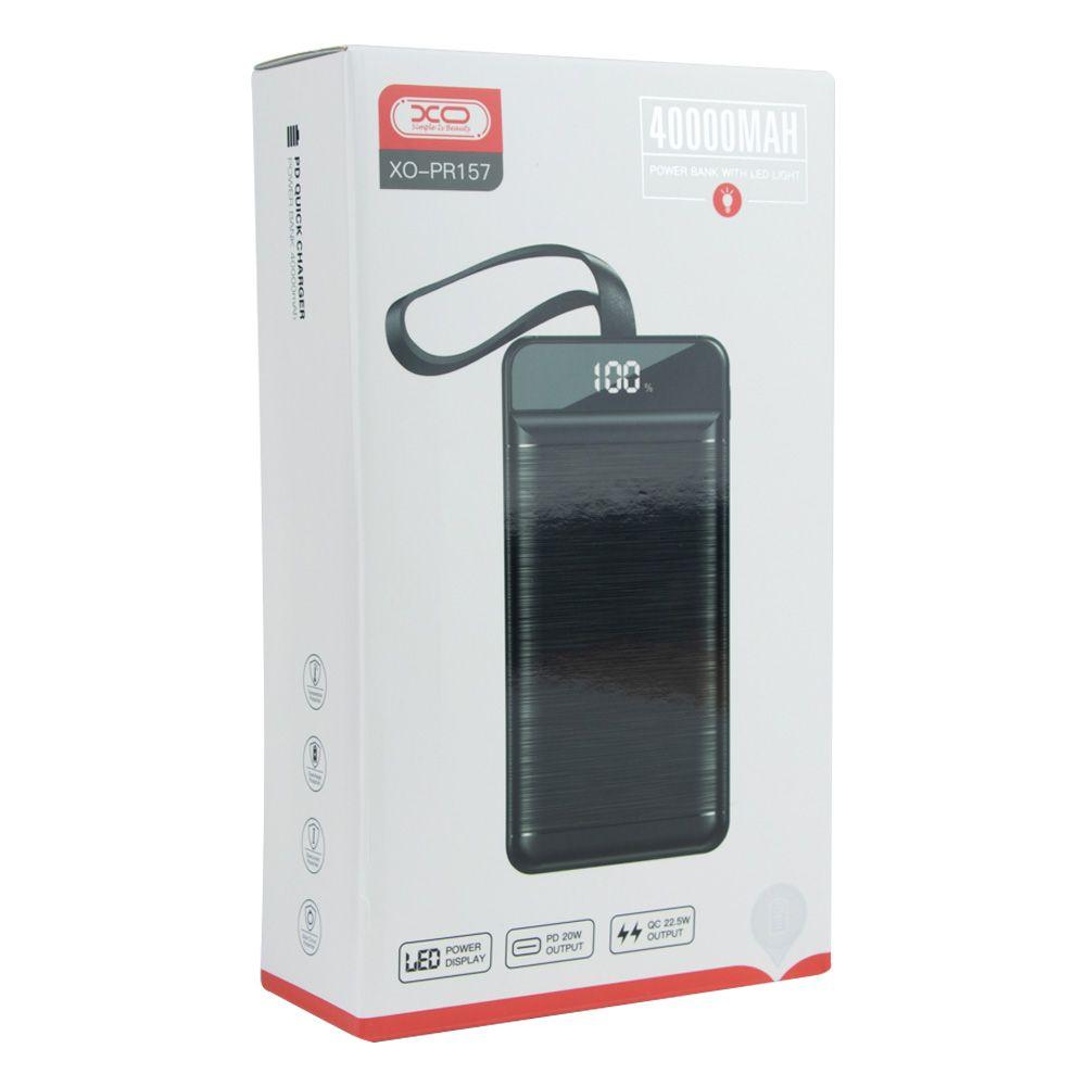 Аккумулятор Power Bank XO PR157 QC22.5W PD20W with light 40000 mAh со светодиодной панелью
