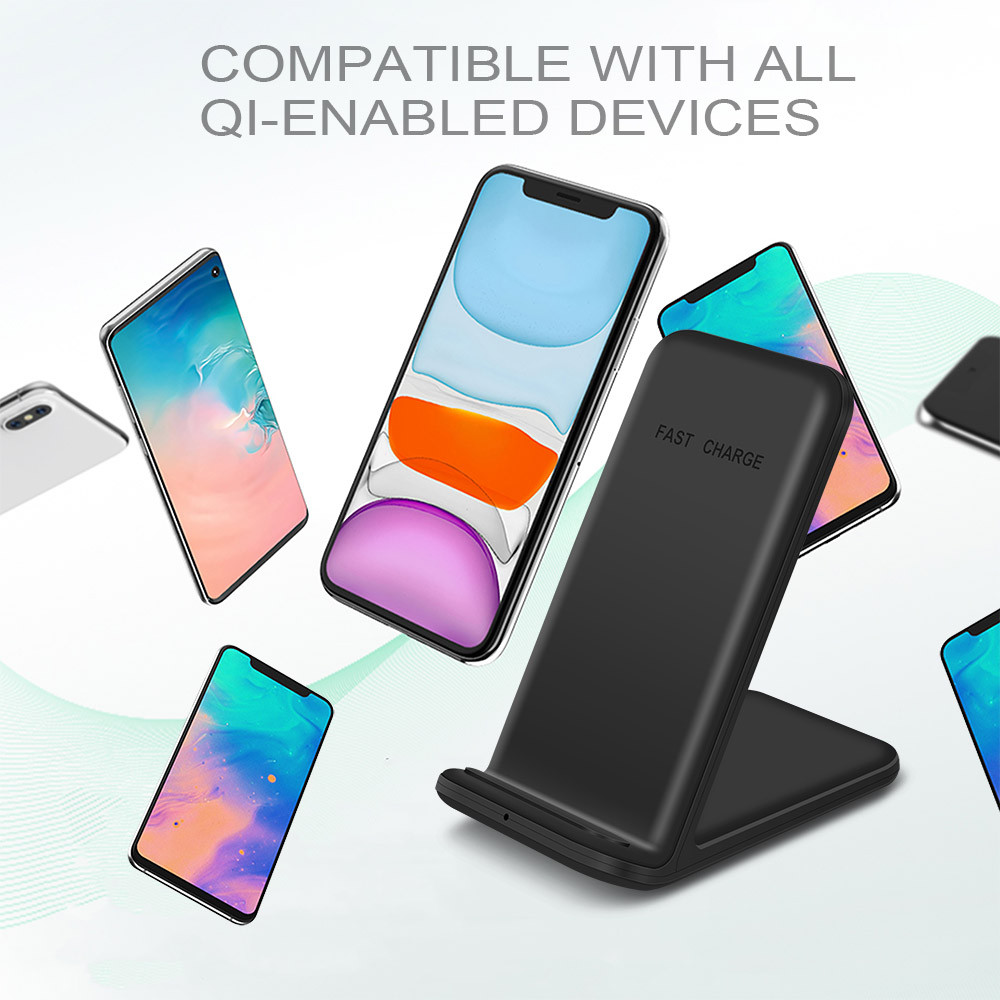Зарядка-подставка для смартфона и наушников беспроводная быстрая Qi B380 15W