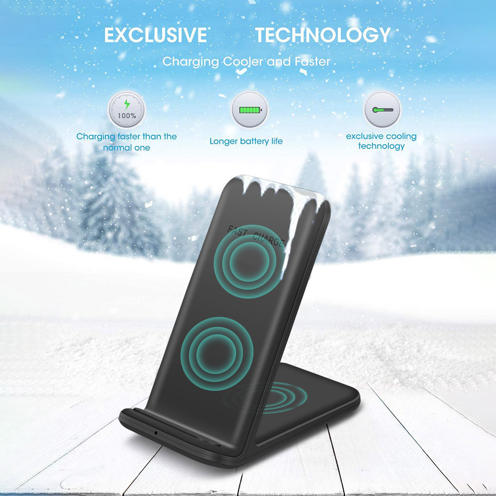 Зарядка-подставка для смартфона и наушников беспроводная быстрая Qi B380 15W