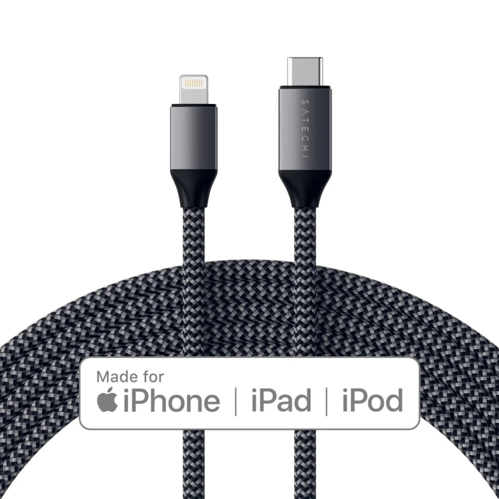 Кабель для передачи данных 1.8 метра USB-C to Lightning Satechi Cable Space Gray (ST-TCL18M)