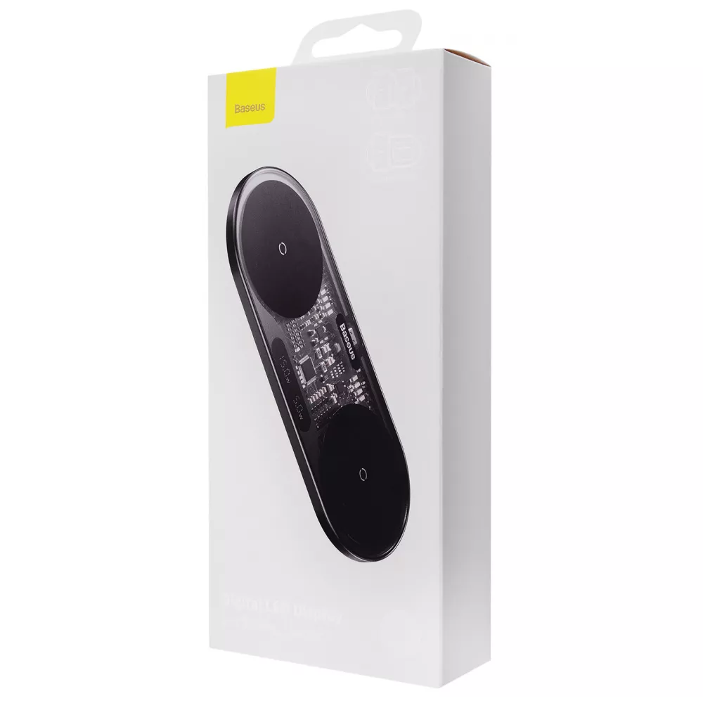 Беспроводное зарядное устройство Baseus Digital LED Display 2 in 1 (20W)
