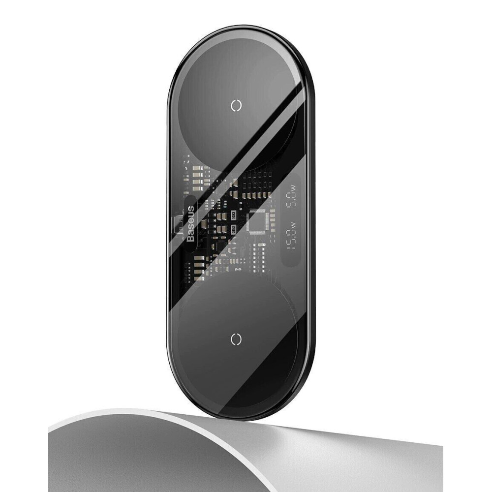 Беспроводное зарядное устройство Baseus Digital LED Display 2 in 1 (20W)