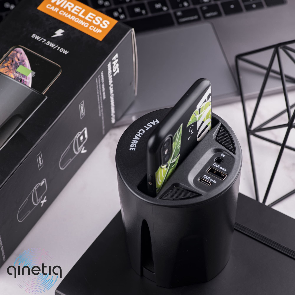 Автомобильная беспроводная зарядка в подстаканник QINETIQ X9 Car Wireless