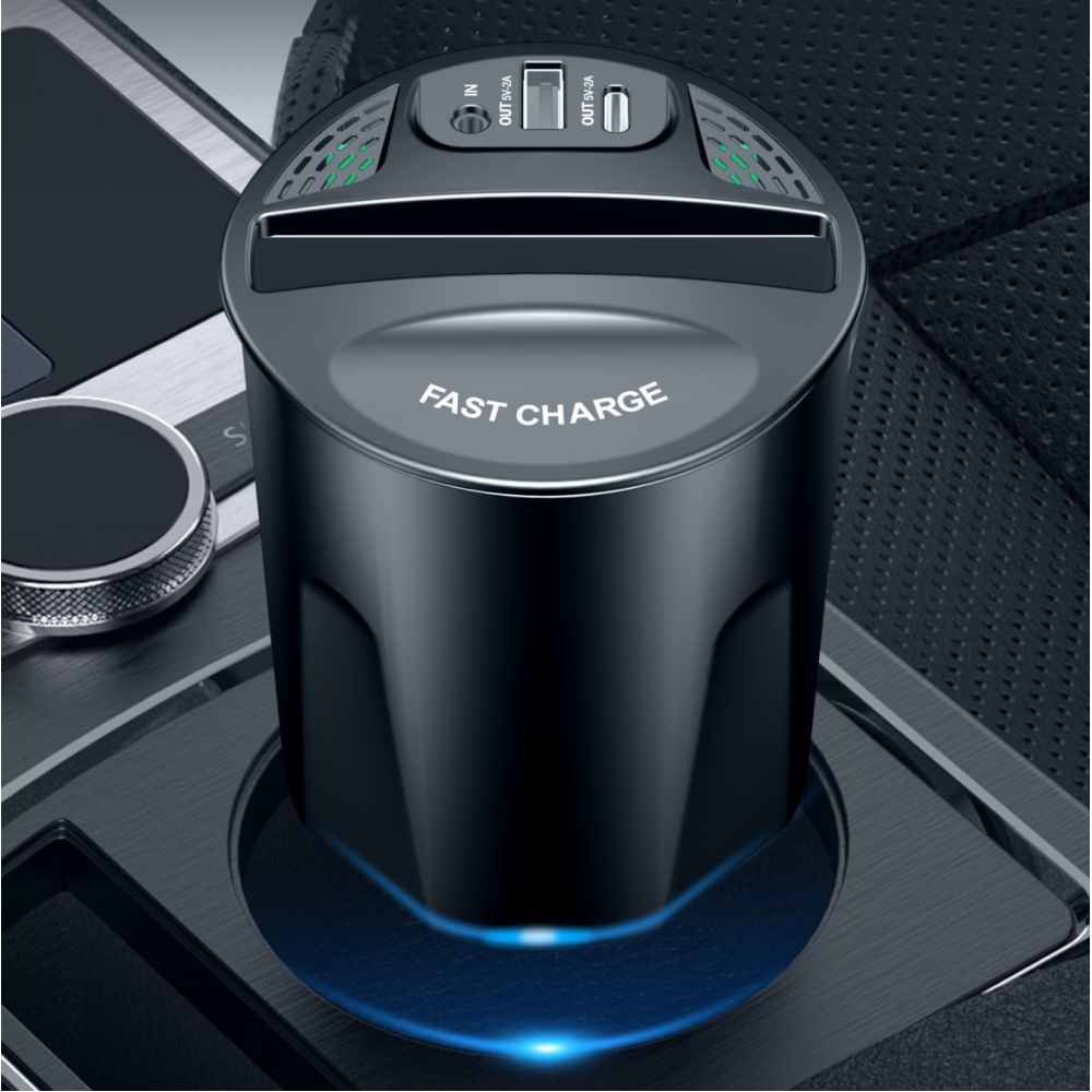 Автомобильная беспроводная зарядка в подстаканник QINETIQ X9 Car Wireless
