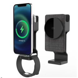 Автодержатель с беспроводной зарядкой 3 в 1 HY-056 15W для Apple iPhone 12-15/iWatch/AirPods