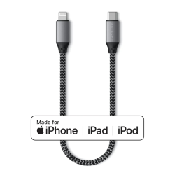 Кабель для зарядки и передачи данных 25 см Satechi USB-C to Lightning Cable Space Gray