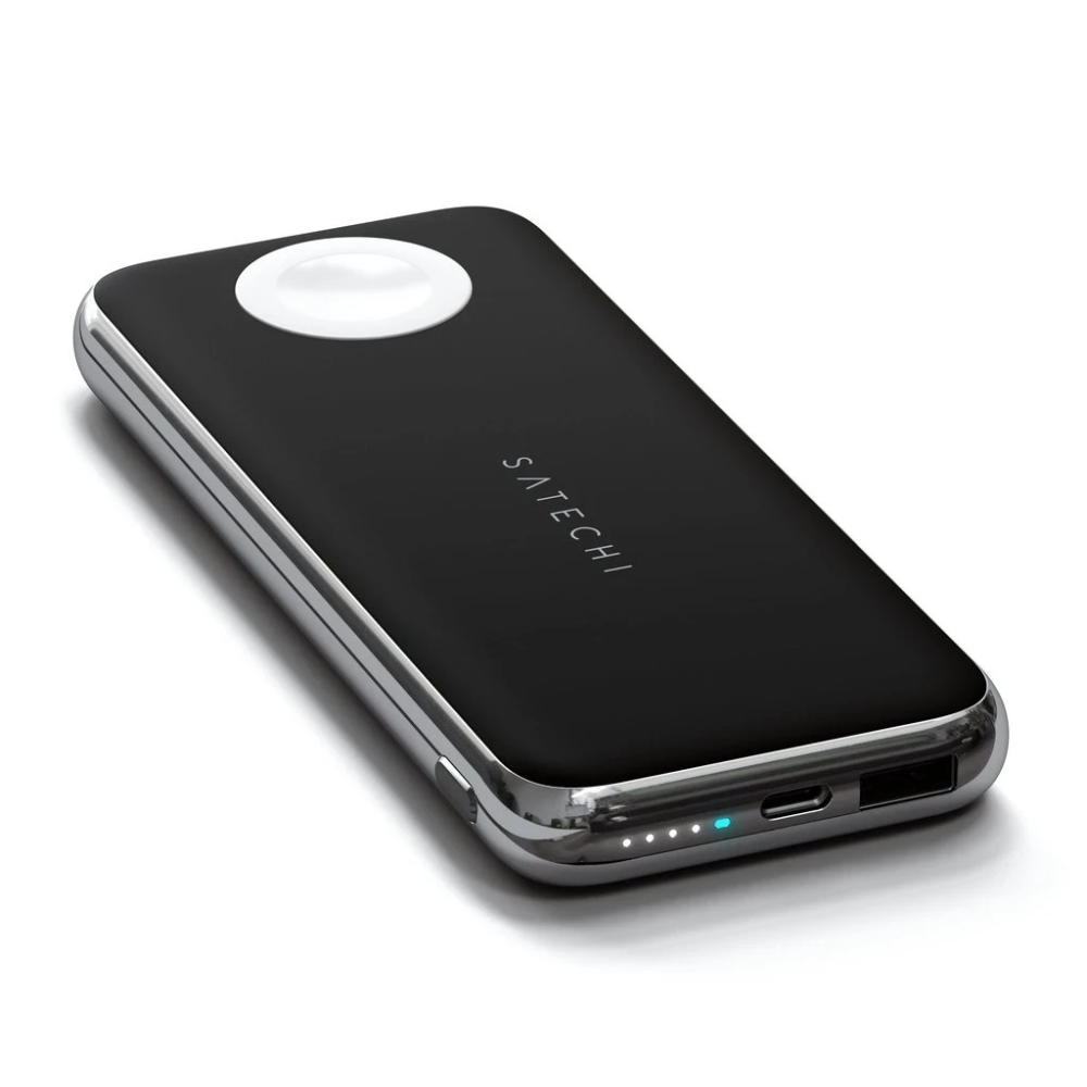 Беспроводной повербанк, зарядка для смартфонов и часов Apple iPhone/iWatch/AirPods Satechi 10 000 mAh Gray
