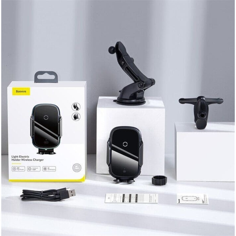 Автодержатель с беспроводной зарядкой Baseus Light Electric 15W
