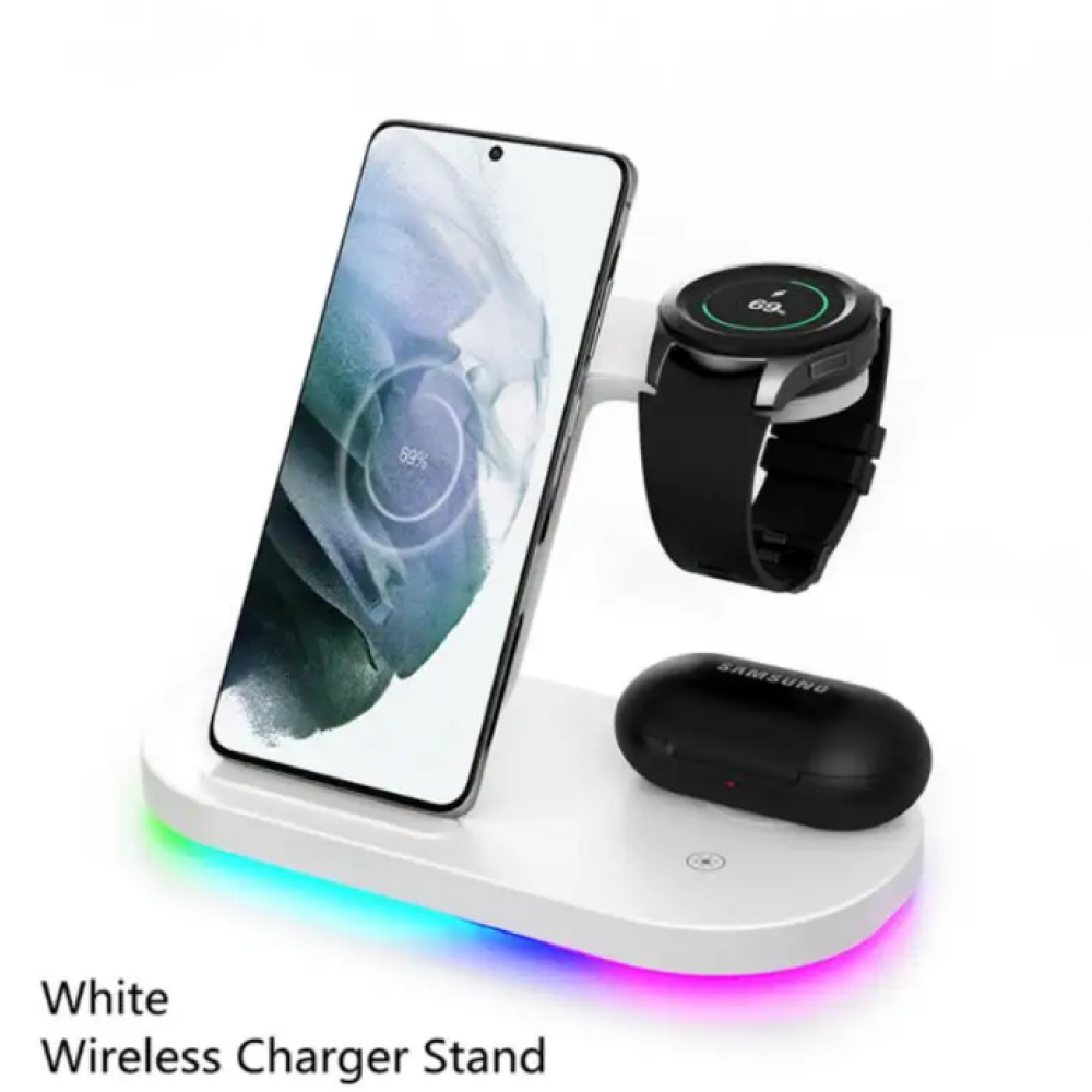 Станция быстрой зарядки Z7L 15 Вт для Samsung Z Fold3 Z Flip3 S21 S20 Galaxy Watch 4 3 Active 2 Buds