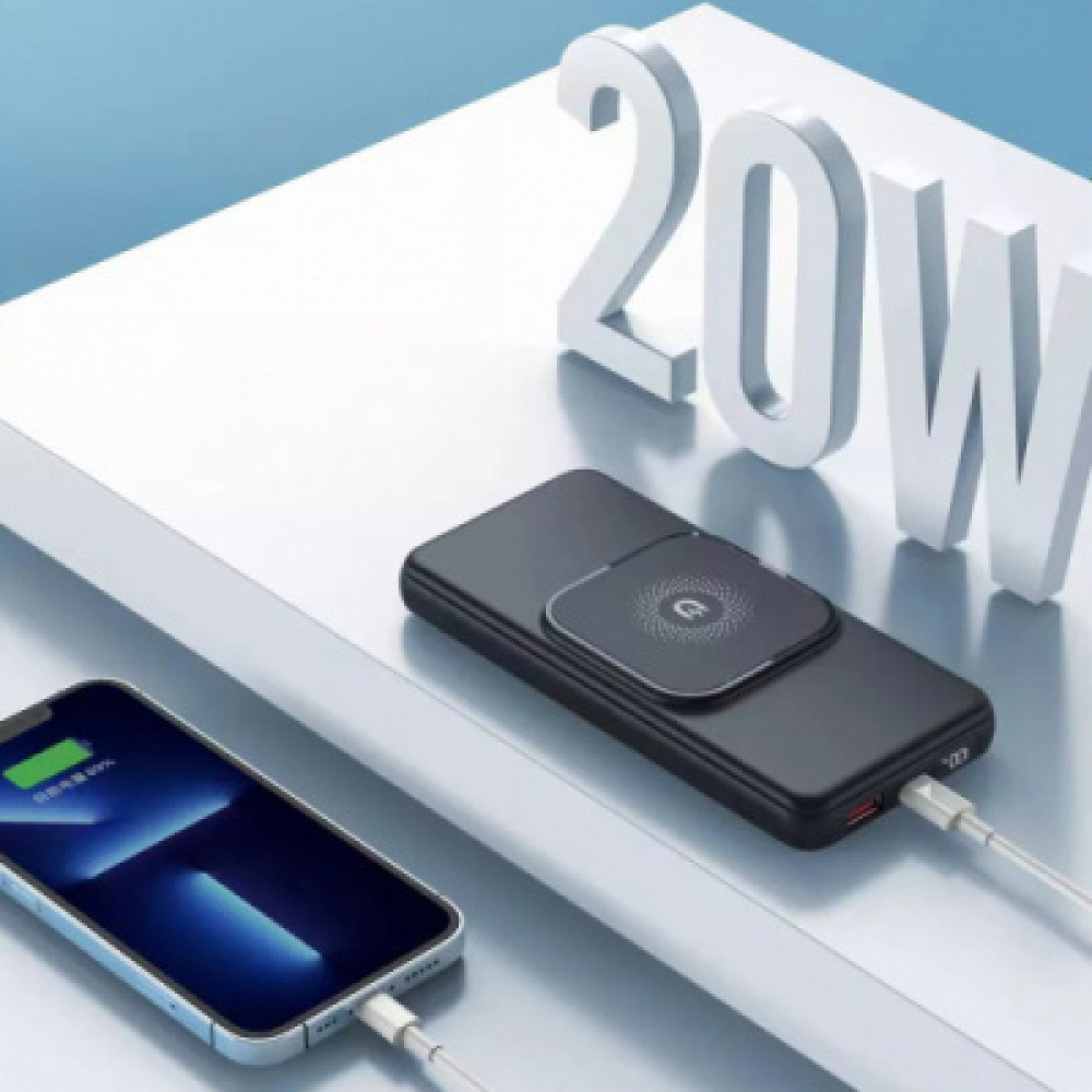 Повербанк XO PR161 Magnetic Wireless 15W QC22.5W PD20W 10000 mAh с беспроводной зарядкой