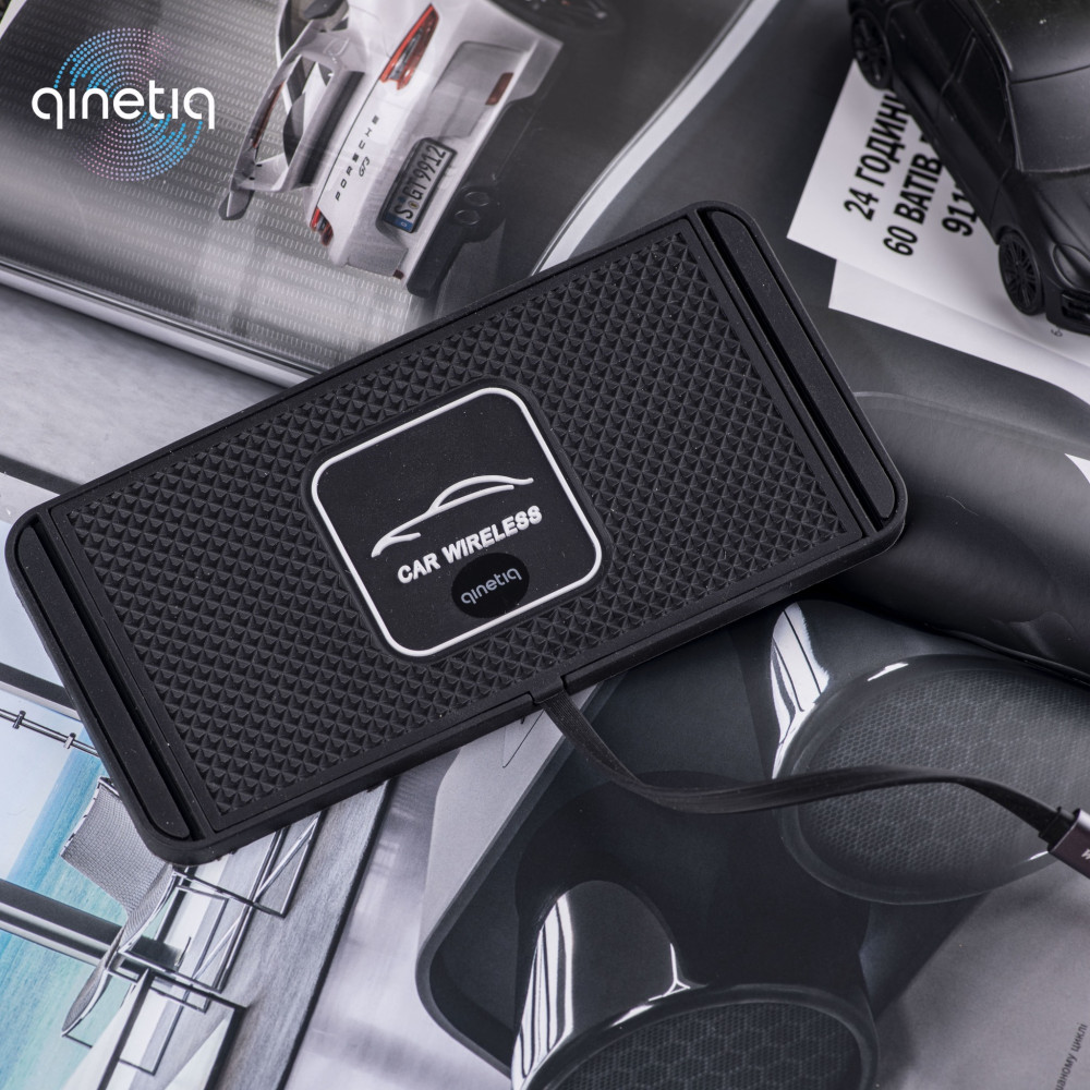 Силиконовый коврик в авто с Быстрой беспроводной зарядкой QINETIQ Car Wireless Pad C1 15W