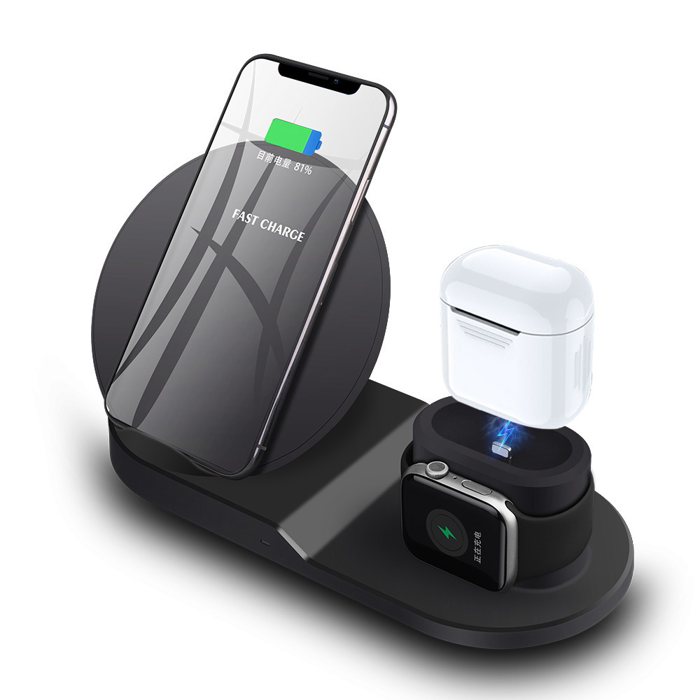 Станция Беспроводной зарядки 3 в 1 для телефона Часов и наушников Qi Dock Station N30